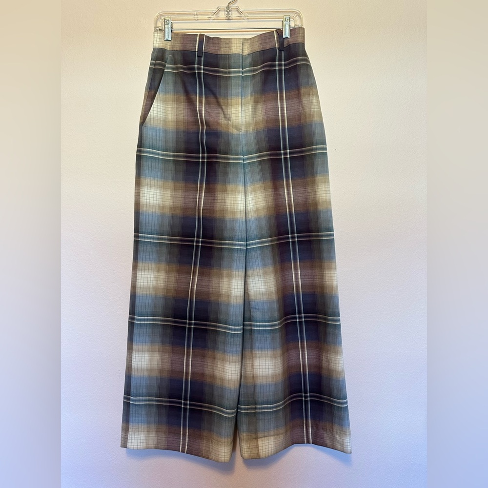 COS plaid wide-leg wool-blend pants
